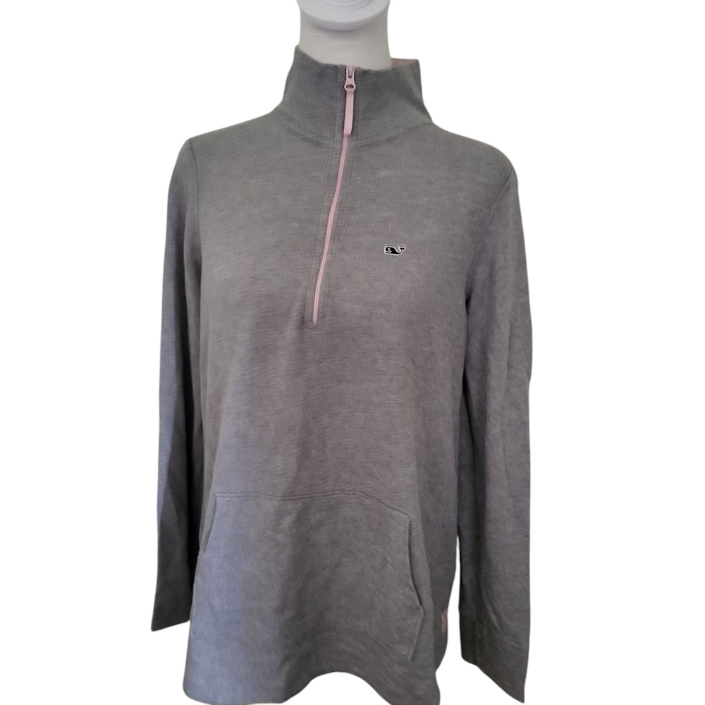 Vineyard Vines Women's Half-Zip Sweater Gray Sz S